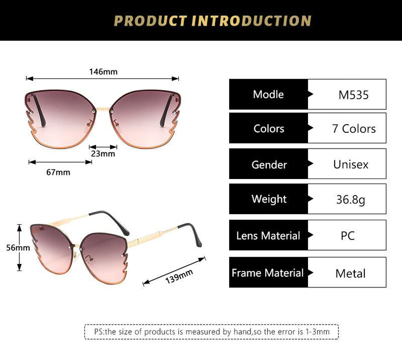 Metal butterfly frame color Sunglasses