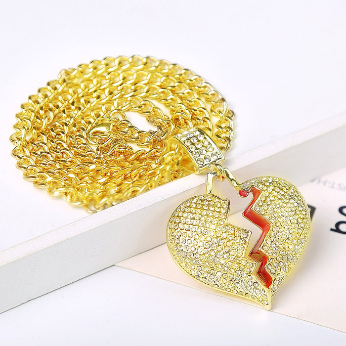 Punk Hip-hop Letter Full Diamond Necklace