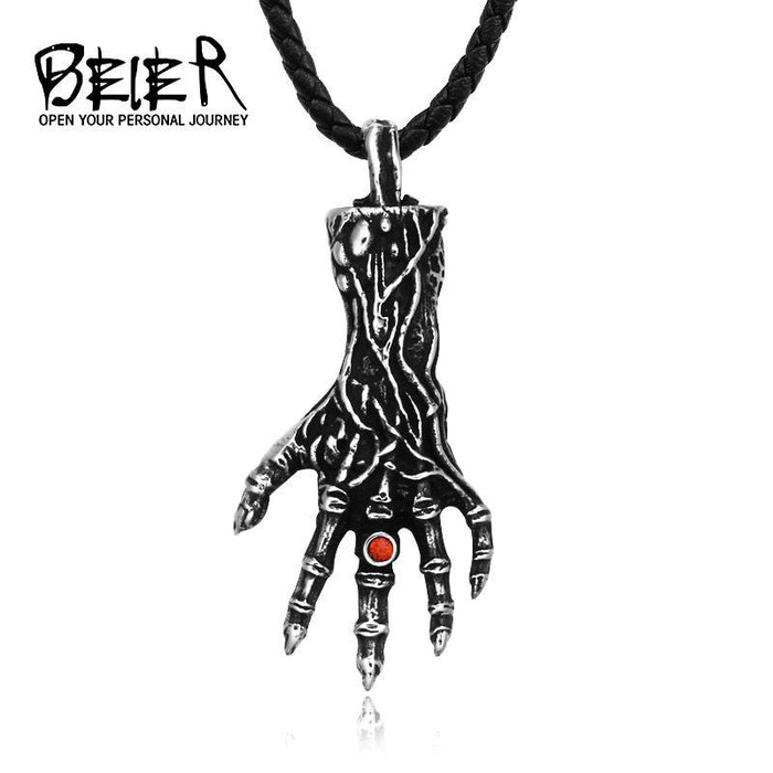 Men's Stainless Steel Skeleton Hand Jewelry(Only Pendant, No Necklace)