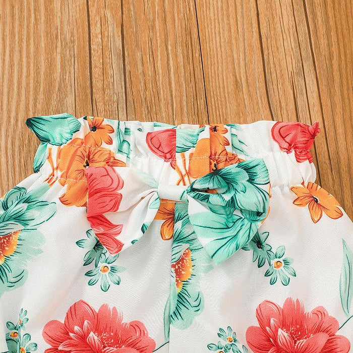 Infant Floral Jumpsuit + Shorts + Headband Set