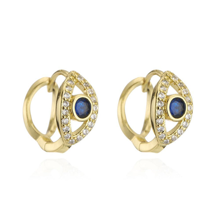 New Fashion Versatile Zircon Devil's Eye Earrings