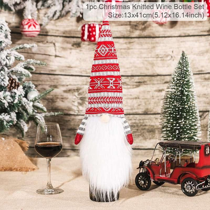Christmas Decorations For Home Santa Claus Wine Bottle Cover