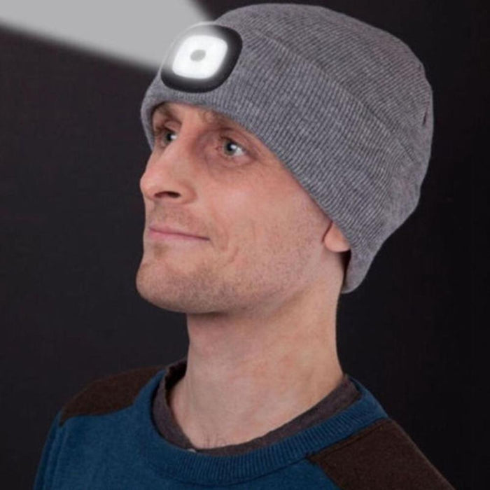 Rechargeable Usb Led Light Keep Warm Beanie