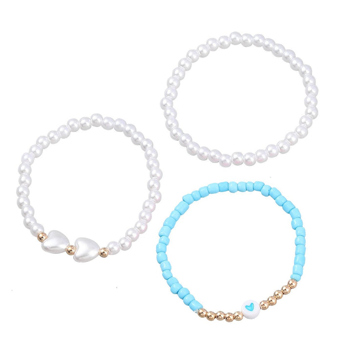 Three Pcs/Set Fashion Resin Beads Bracelet Set