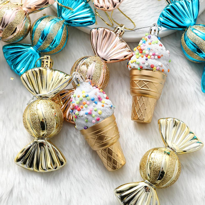 3pcs/Box Christmas Ball Ornament Balice Ice Cream Candy