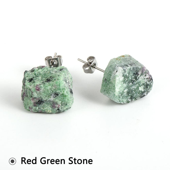 14 Style Irregular Natural Stone Stud Earrings