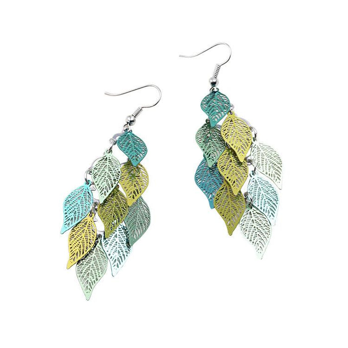New Fashion LEAF EARRINGS COLOR Earrings Earrings Earrings Copper Accessories Jewelry
