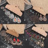 3 pairs/set Earrings Bohemian Style Jewelry X0X36215