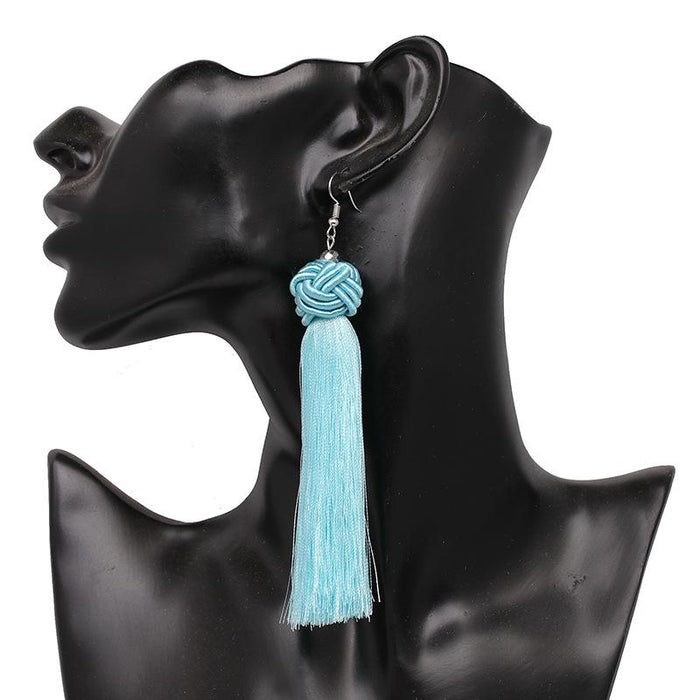 New Simple Hand Woven Earrings Tassel Earrings Accessories