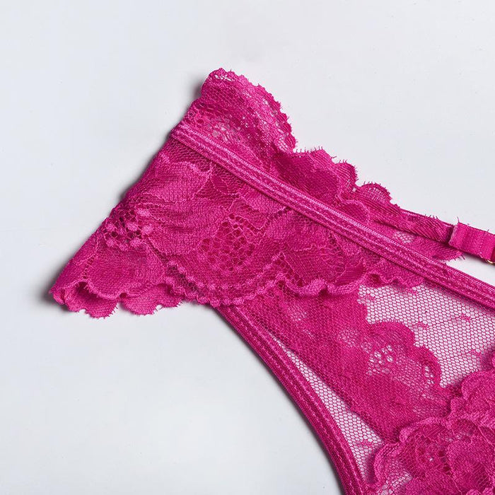 Women's Eyelash Lace Underwear Sexy Lingerie Set