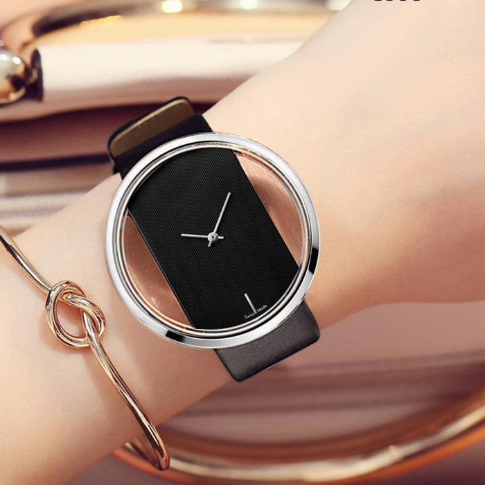 Classic Women Simple Ladies Quartz Wristwatch Clock Leather Straps