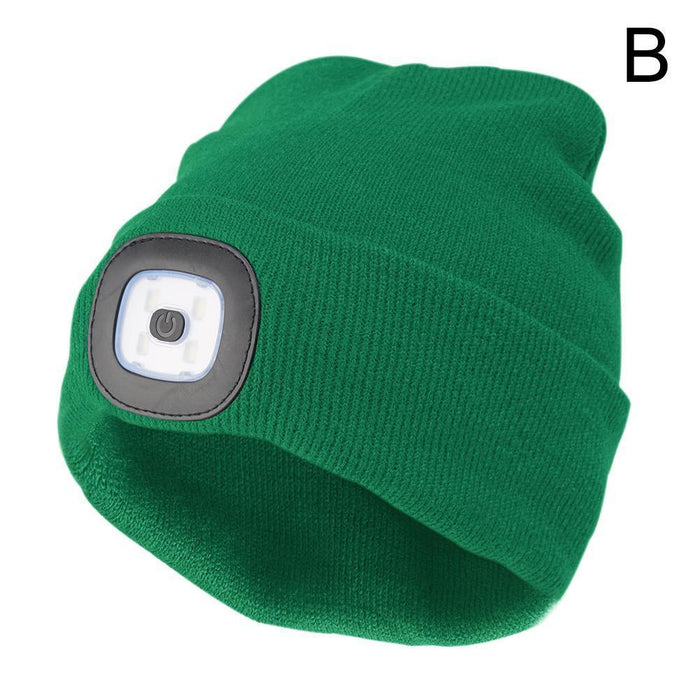 Rechargeable Usb Led Light Keep Warm Beanie