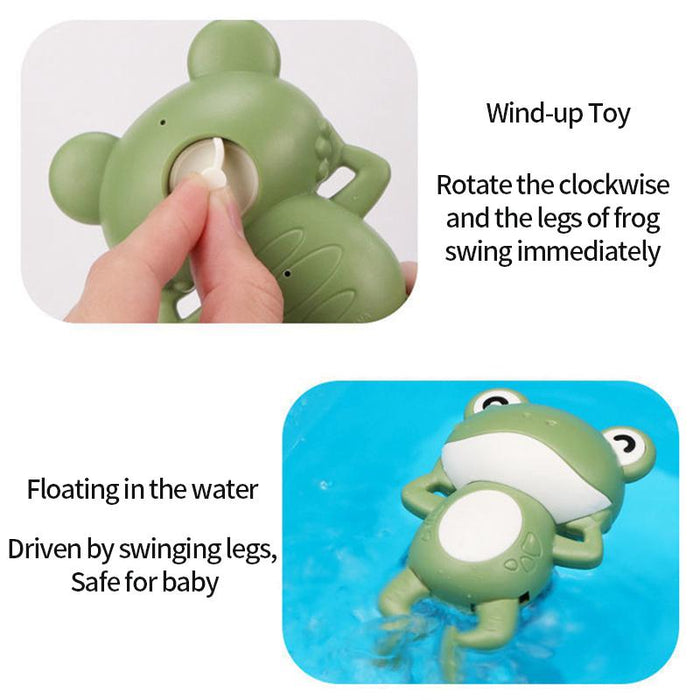 Children's bath toy cartoon fluttering clockwork frog