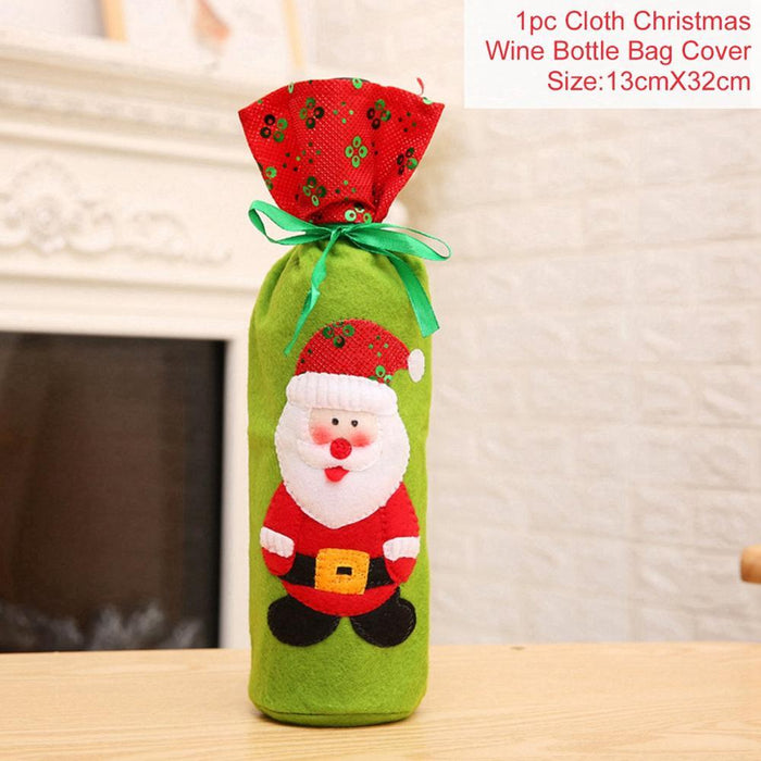 Christmas Decorations For Home Santa Claus Wine Bottle Cover