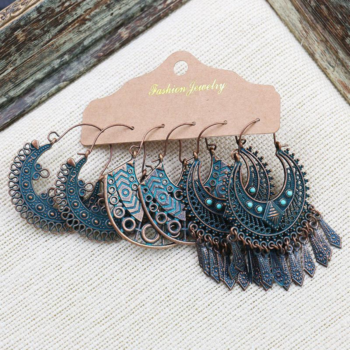 3 pairs/set Earrings Bohemian Style Jewelry X0X36216