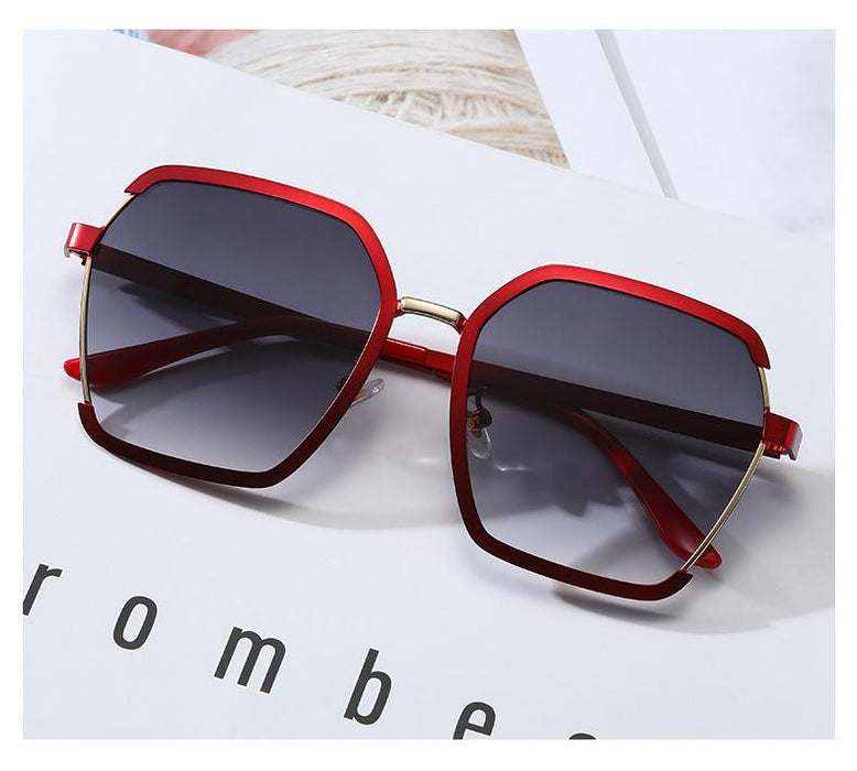 Metal sunglasses large frame anti ultraviolet