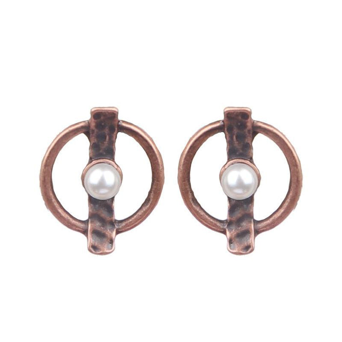 Tassel Vintage Wooden Beads Woven Geometric Hollow Earrings Jewelry