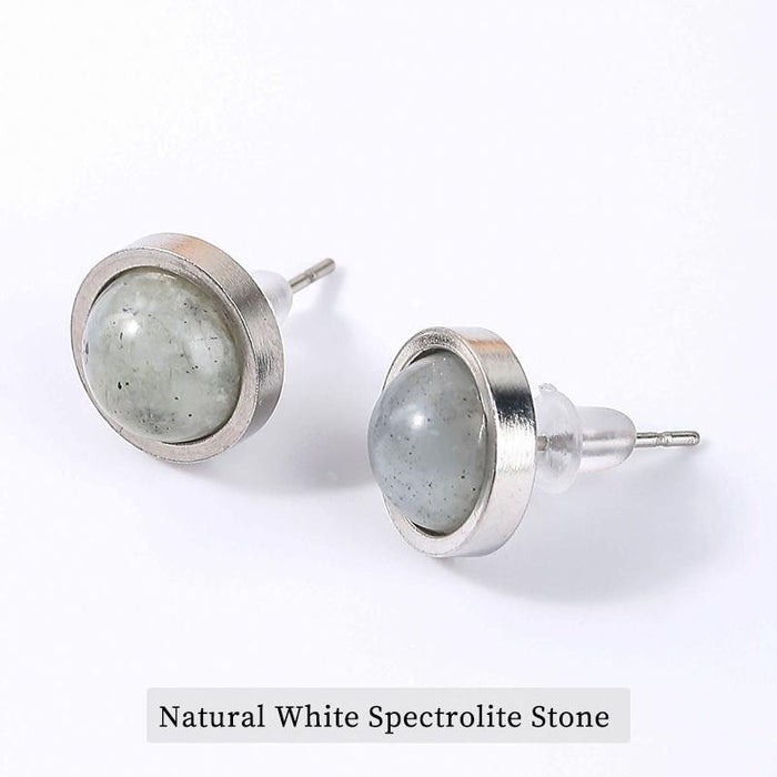 Handmade Lovely 10mm Natural Stone Stud Earrings