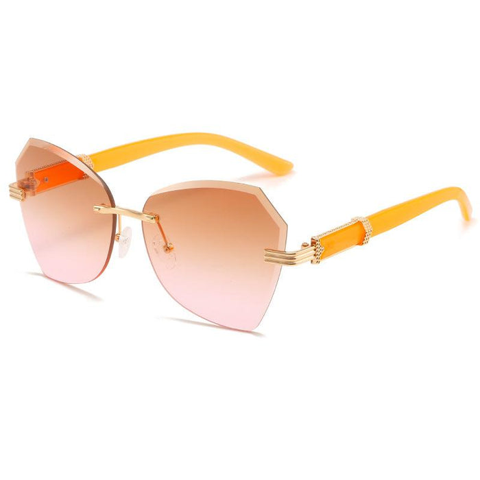 Frameless trimming color Sunglasses