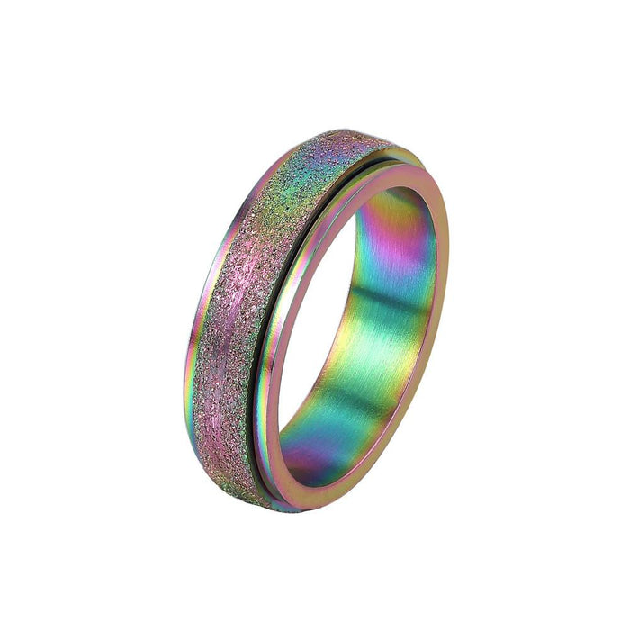 Fashion Simple Double-layer Rotating Titanium Steel Ring