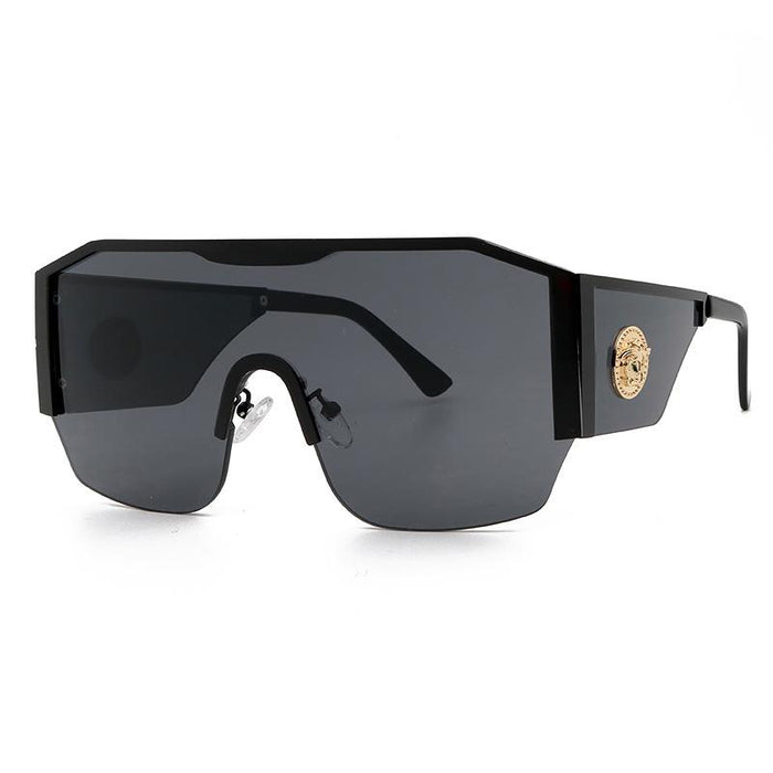 Large frame one piece metal men's and women's Sunglasses