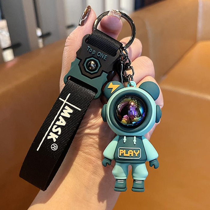 New Creative Epoxy Cool Lightning Bear Keychain Pendant Accessories