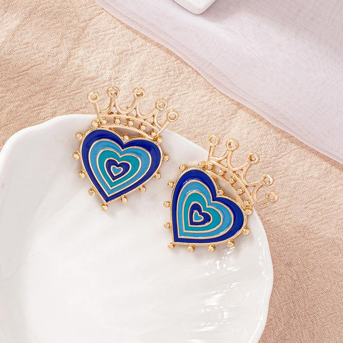 Simple Personality Retro Crown Love Ladies Earrings