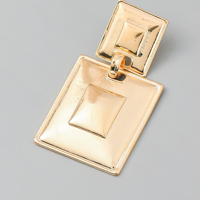 Geometric Simple Multi-layer Alloy Electroplating Earrings