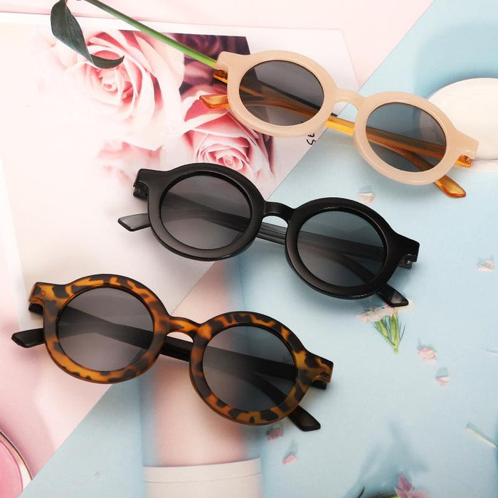 Children's Retro round frame sunglasses prevent blue light and ultraviolet rays
