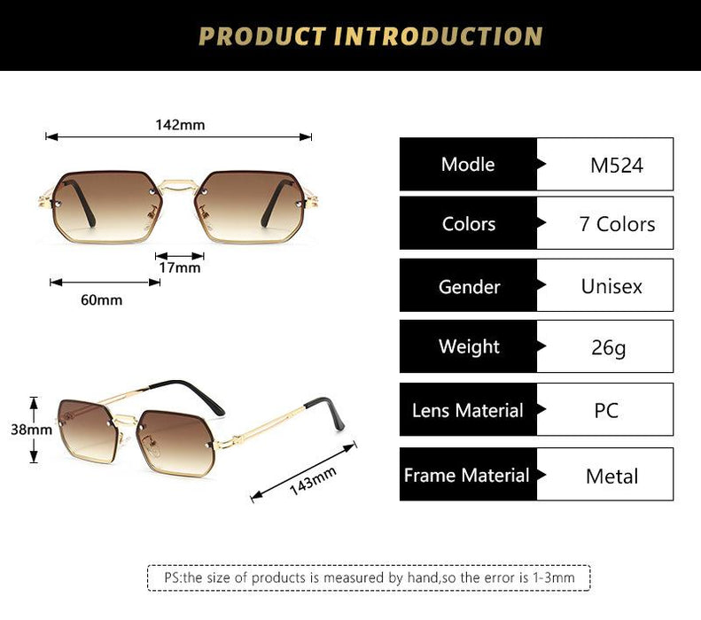 Metal sunglasses personality small frame