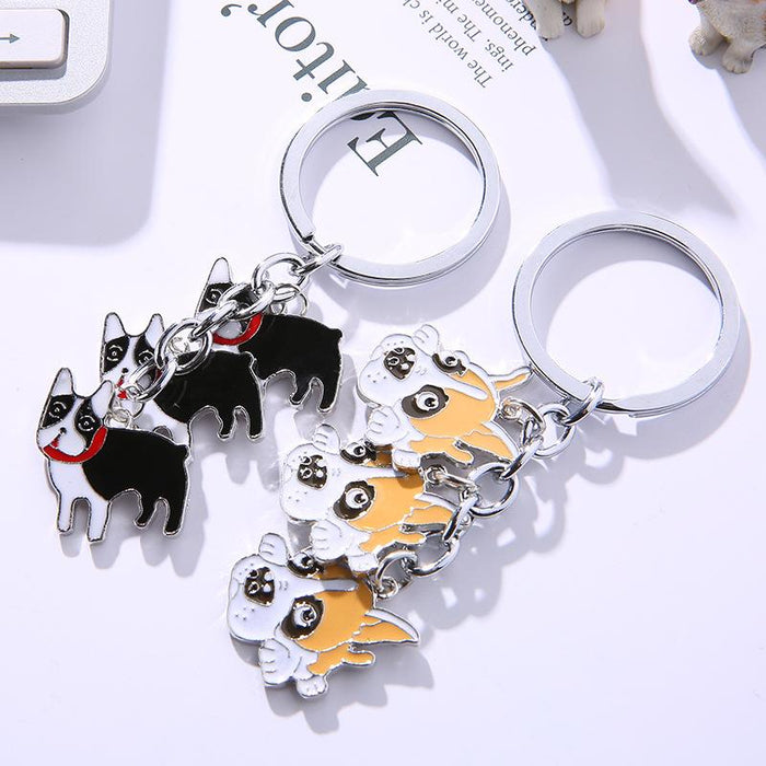 Cartoon Pet Dog Metal Keychain