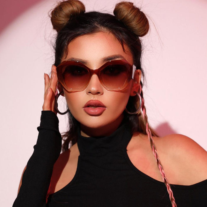 Polygonal light luxury simple contrast Sunglasses