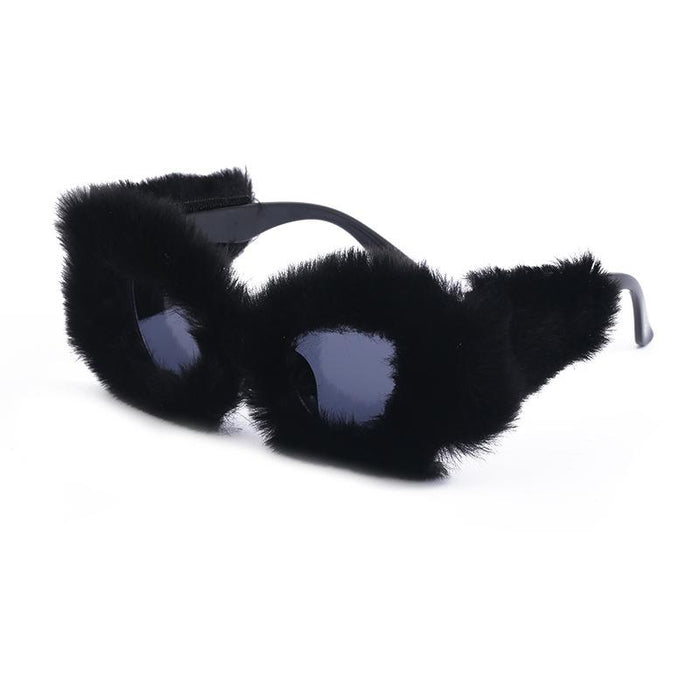 Plush Sunglasses Women's Fashion Cat's Eye Sunglasses