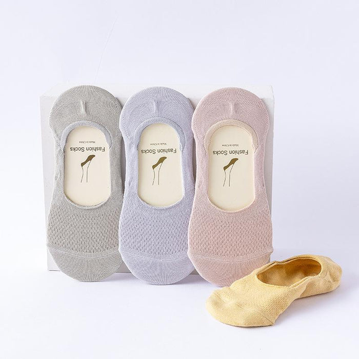 Spring and Summer Thin Cotton Colored Mesh Women's Socks