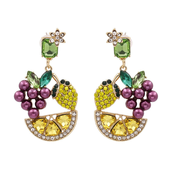 New Hollow Out Pearl Imitation Earrings Accessories Inlaid Rhinestone