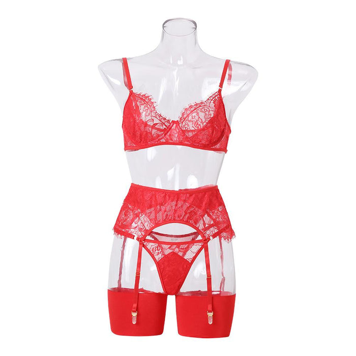 Fashion Sexy Lingerie Eyelashes Lace Underwear Set