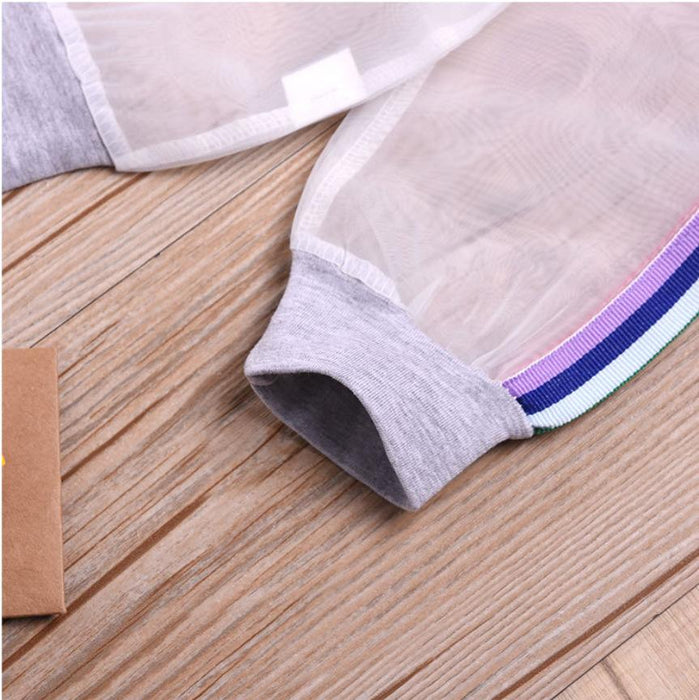 Sleeveless vest top breathable rainbow sunscreen solid striped shorts