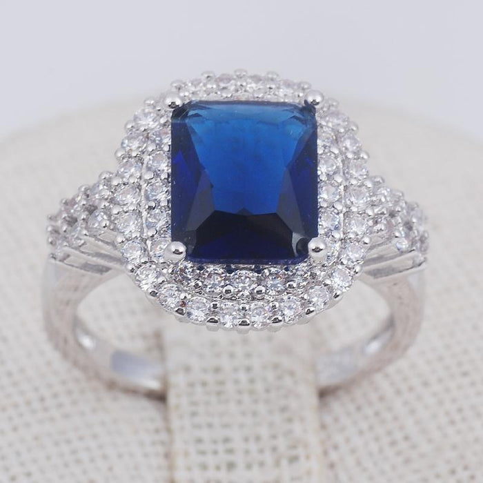 Fashion Jewelry Princess Navy Blue Women's Rings