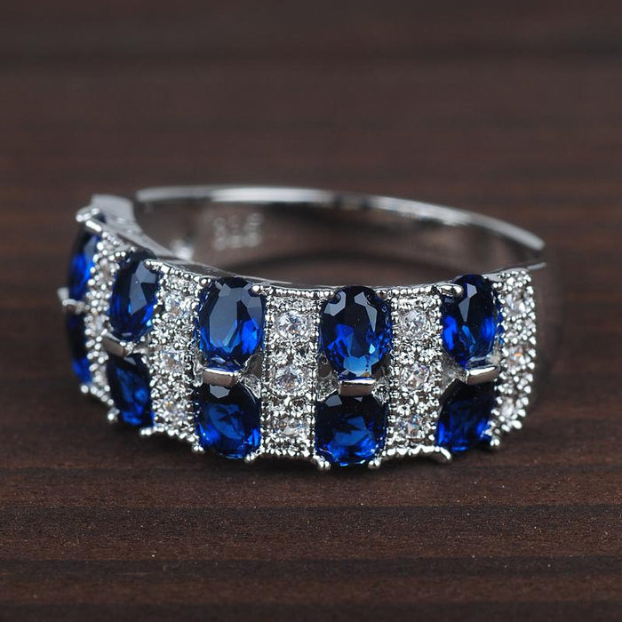 Luxury Woman Oval Cut Zircon Ring Jewelry