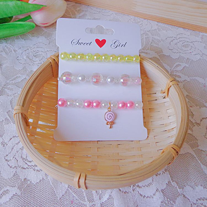 Cartoon Bracelet Set Bracelet Elastic Beaded Girls' Jewelry