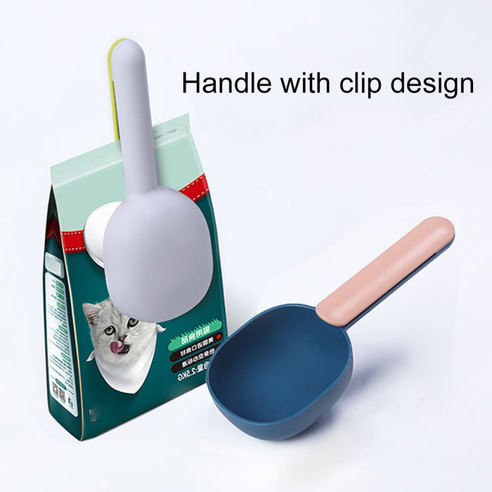 Multifunctional dog food spoon pet feeding spoon with sealed bag clip