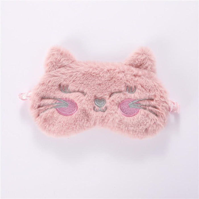 Cartoon Cat Cub Koala Plush Embroidered Blindfold Eye Mask