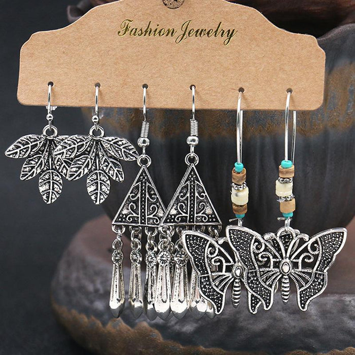 3 pairs/set Earrings Bohemian Style Jewelry X0X36196