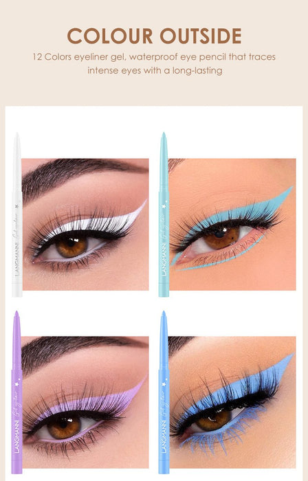 12 colour Eyeliner suit with no makeup and no matte finish.