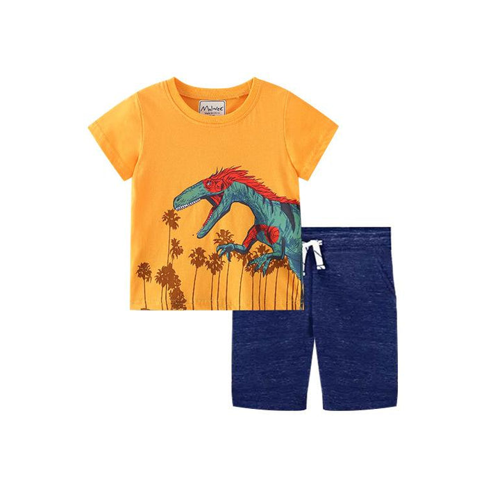 Boys' short sleeved T-shirt and shorts two piece set