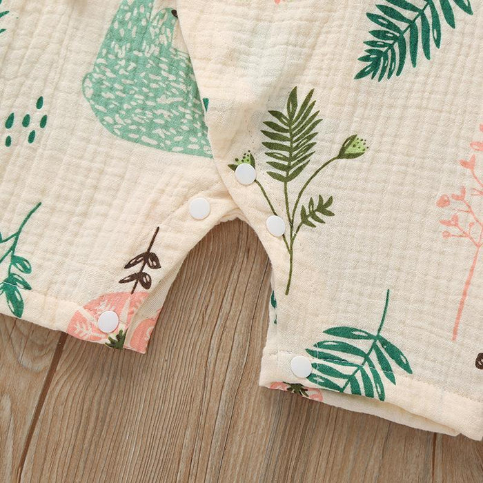 Boys' and Girls' Short Sleeved Soft Printed Romper