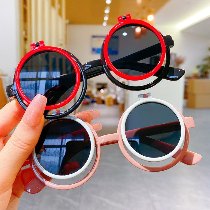 Children's glasses sunglasses flip cartoon