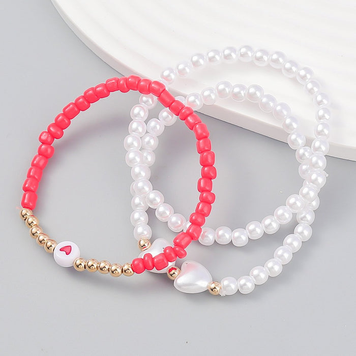 Three Pcs/Set Fashion Resin Beads Bracelet Set