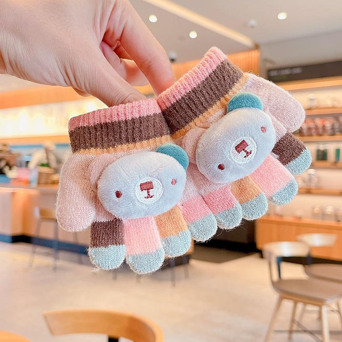 0-3 Years Old Winter Baby Cute Knitting Cartoon Gloves