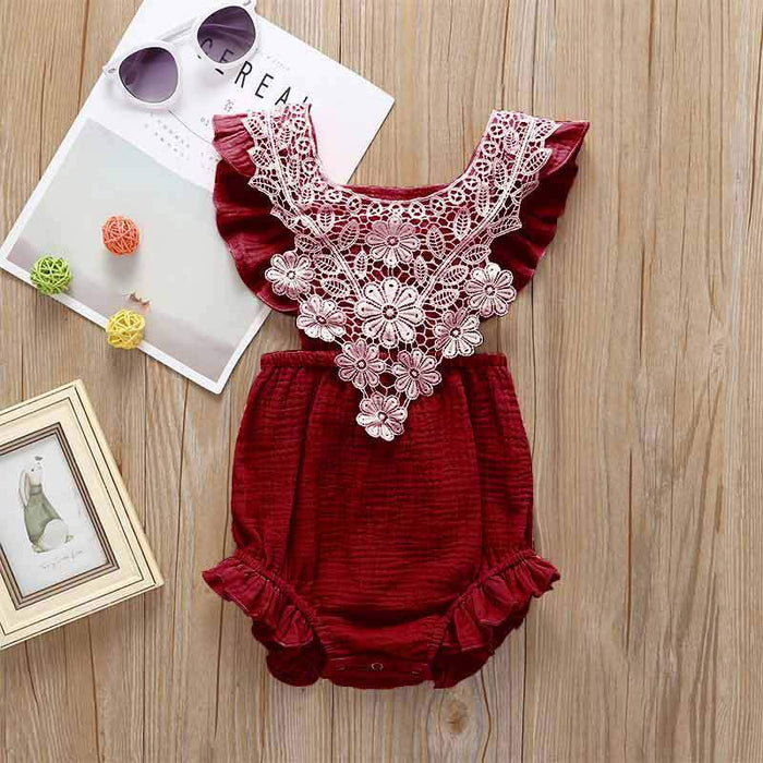 Summer Infant Jumpsuit Back Lace up Romper